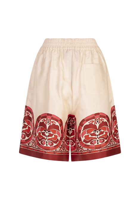 Shorts Palazzo in Twill di Seta Cobra Placée Rosso LA DOUBLE J | TRO0163-SIL006COB01RE01